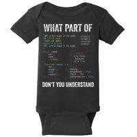 What Part Of Dont You Understand Computer Science Lovers Baby Bodysuit