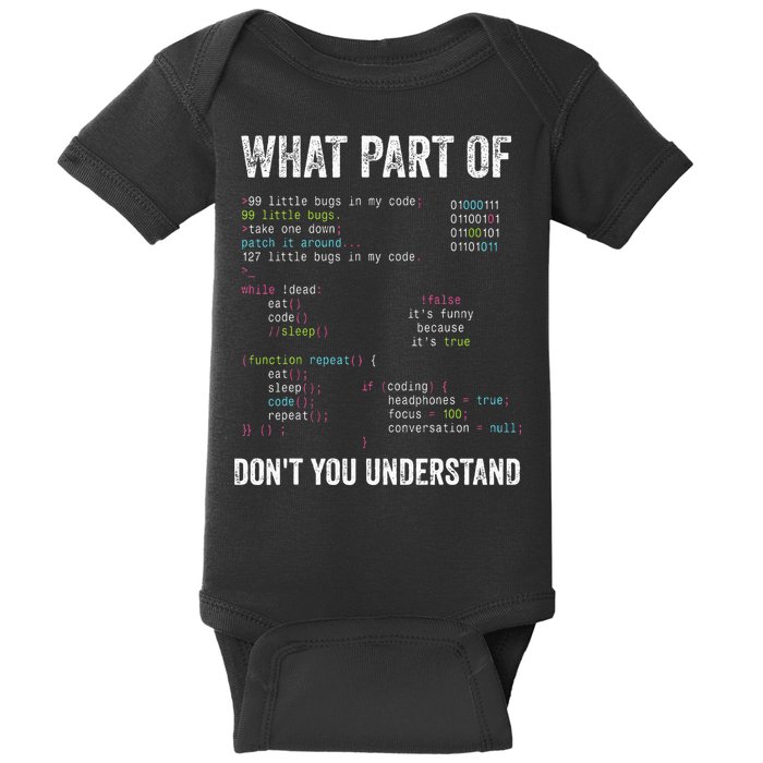 What Part Of Dont You Understand Computer Science Lovers Baby Bodysuit