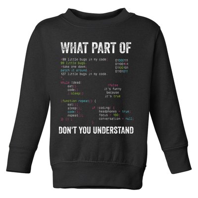 What Part Of Dont You Understand Computer Science Lovers Toddler Sweatshirt