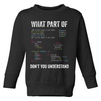 What Part Of Dont You Understand Computer Science Lovers Toddler Sweatshirt