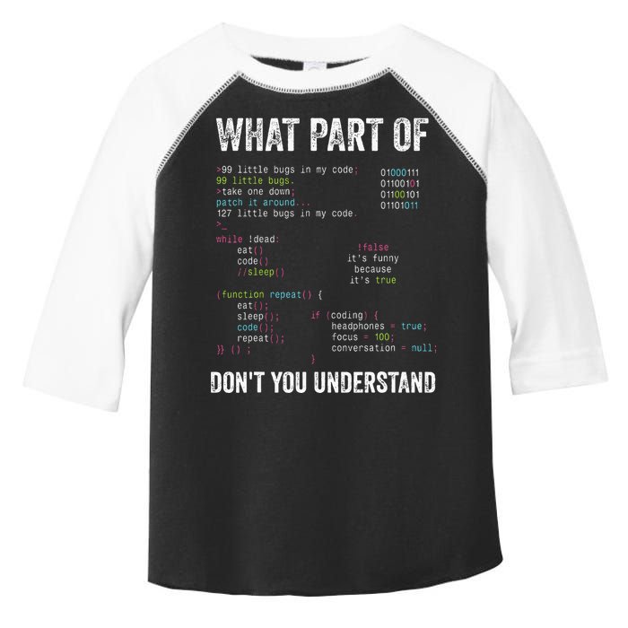 What Part Of Dont You Understand Computer Science Lovers Toddler Fine Jersey T-Shirt