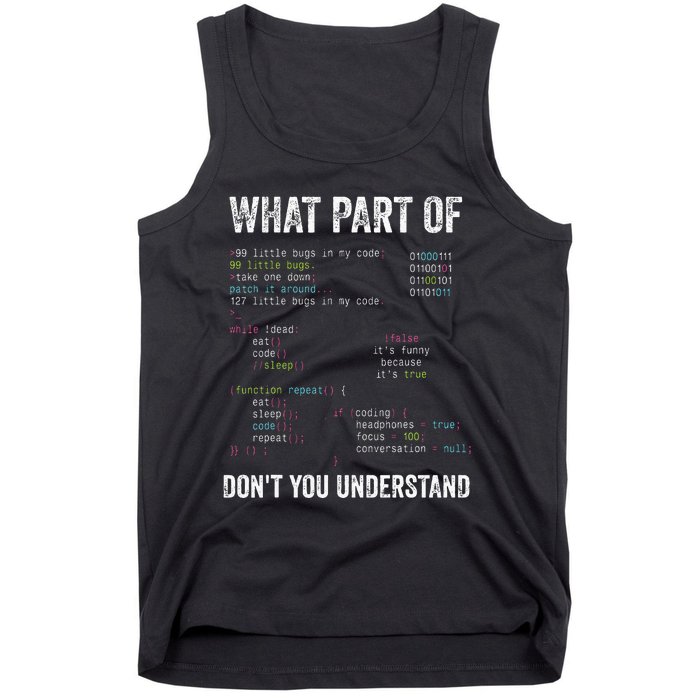 What Part Of Dont You Understand Computer Science Lovers Tank Top