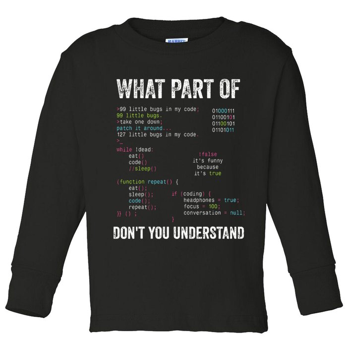 What Part Of Dont You Understand Computer Science Lovers Toddler Long Sleeve Shirt