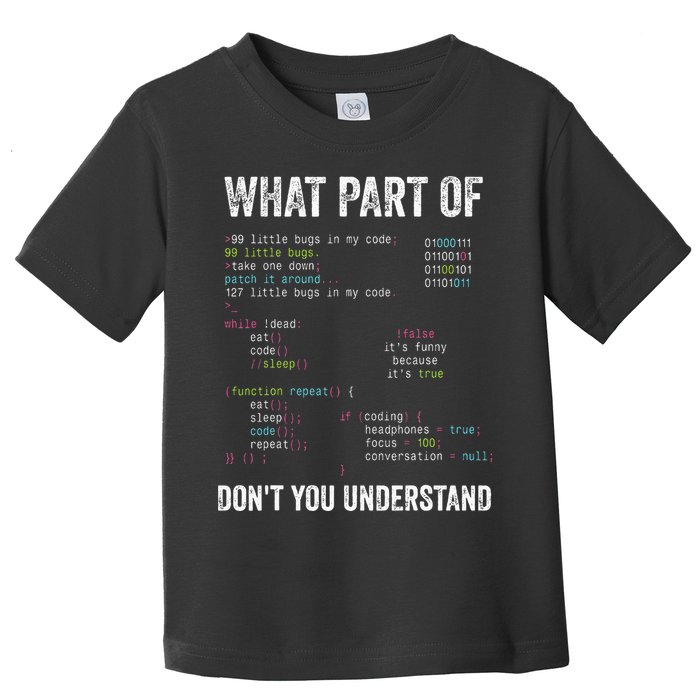 What Part Of Dont You Understand Computer Science Lovers Toddler T-Shirt