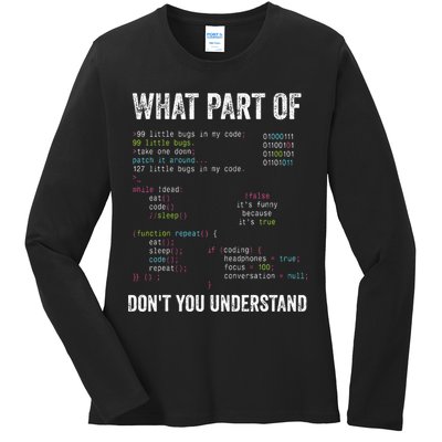 What Part Of Dont You Understand Computer Science Lovers Ladies Long Sleeve Shirt