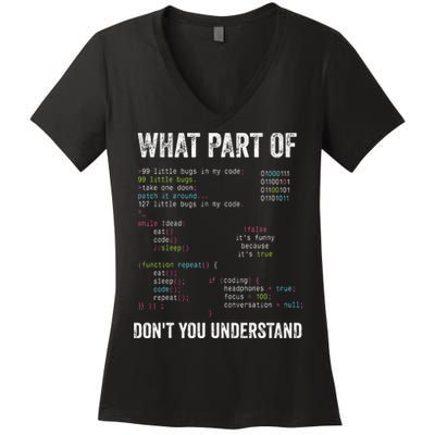 What Part Of Dont You Understand Computer Science Lovers Women's V-Neck T-Shirt