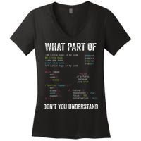 What Part Of Dont You Understand Computer Science Lovers Women's V-Neck T-Shirt