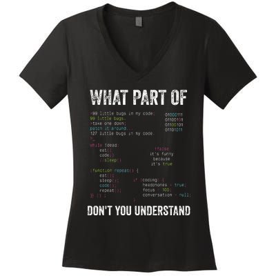 What Part Of Dont You Understand Computer Science Lovers Women's V-Neck T-Shirt