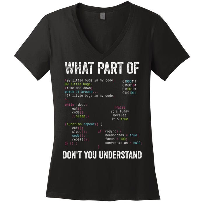 What Part Of Dont You Understand Computer Science Lovers Women's V-Neck T-Shirt