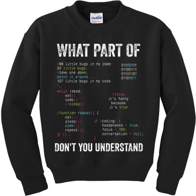 What Part Of Dont You Understand Computer Science Lovers Kids Sweatshirt