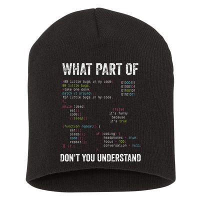 What Part Of Dont You Understand Computer Science Lovers Short Acrylic Beanie
