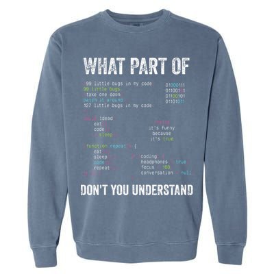 What Part Of Dont You Understand Computer Science Lovers Garment-Dyed Sweatshirt
