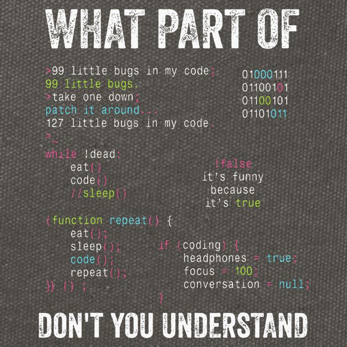 What Part Of Dont You Understand Computer Science Lovers Cotton Canvas Backpack