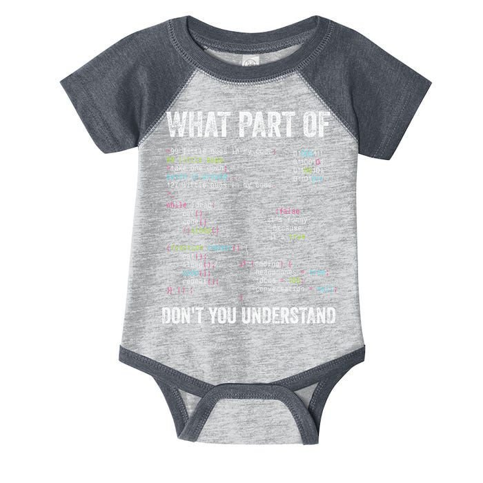 What Part Of Dont You Understand Computer Science Lovers Infant Baby Jersey Bodysuit