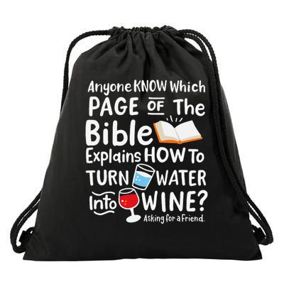 Which Page Of The Bible Explains How To Turn Water Into Drawstring Bag
