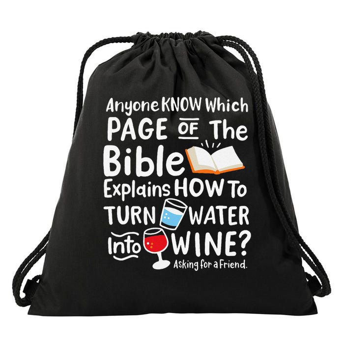Which Page Of The Bible Explains How To Turn Water Into Drawstring Bag