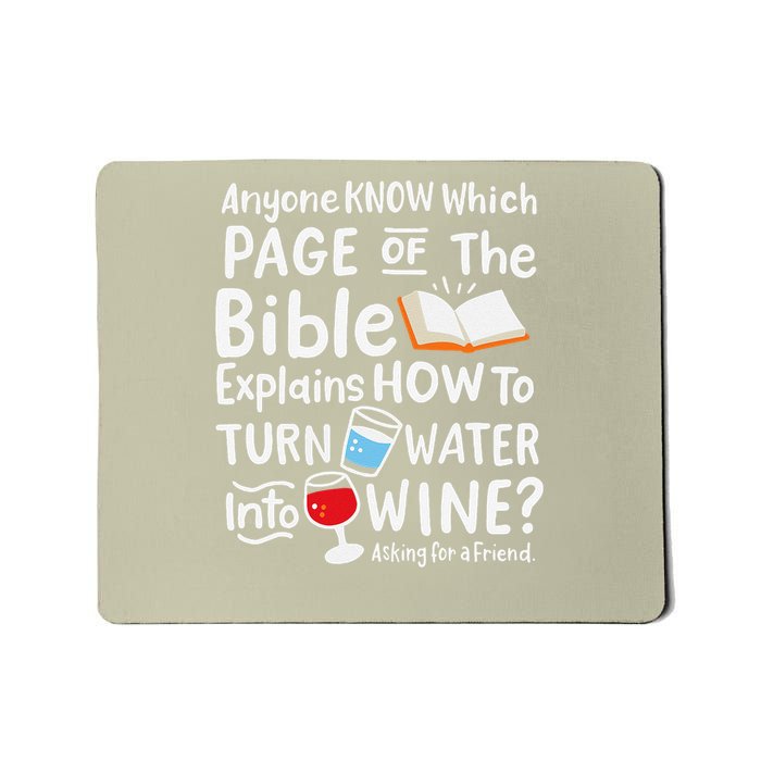 Which Page Of The Bible Explains How To Turn Water Into Mousepad