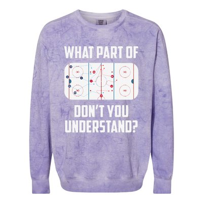 What Part Of Ice Hockey Funny Ice Hockey Player Hockey Colorblast Crewneck Sweatshirt