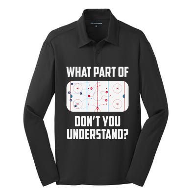 What Part Of Ice Hockey Funny Ice Hockey Player Hockey Silk Touch Performance Long Sleeve Polo