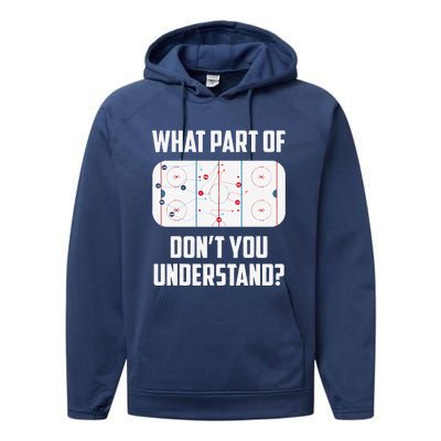 What Part Of Ice Hockey Funny Ice Hockey Player Hockey Performance Fleece Hoodie