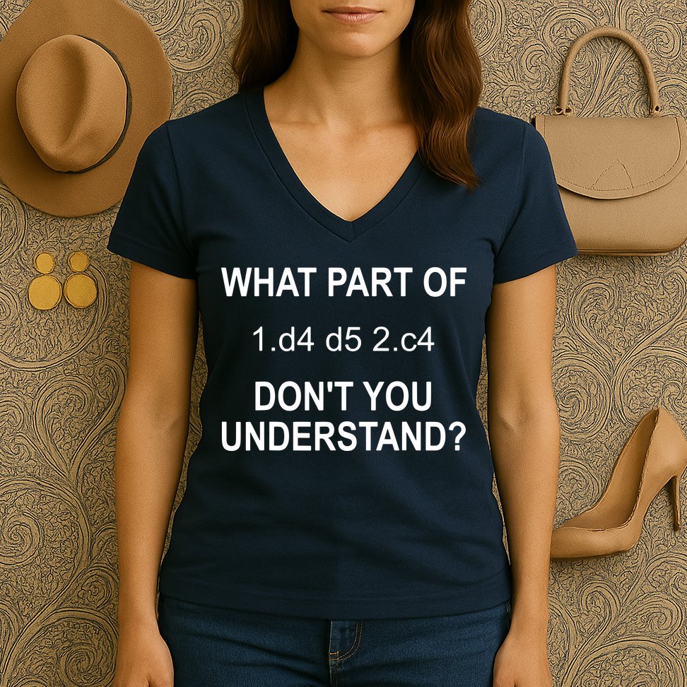 What Part Of Chess Move Don't You Understand Chess Gifts Women's V-Neck T-Shirt
