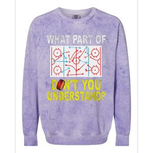 What Part Of You DonT Understand Funny Ice Hockey Coach Colorblast Crewneck Sweatshirt