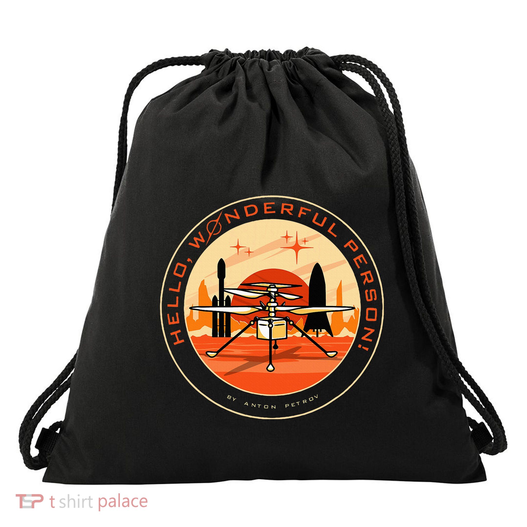 Wonderful Person On Mars Drawstring Bag