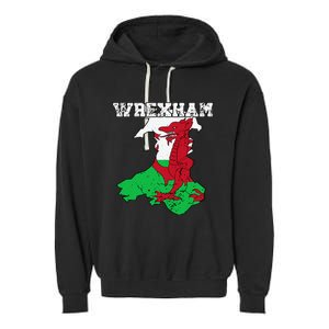 Wrexham Pride Of Wales Welsh Dragon Football Garment-Dyed Fleece Hoodie