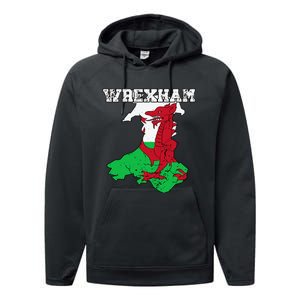 Wrexham Pride Of Wales Welsh Dragon Football Performance Fleece Hoodie