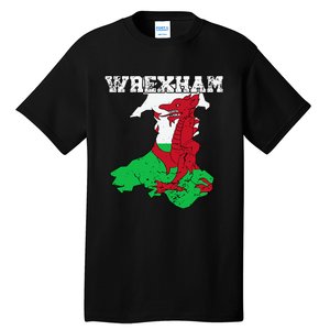 Wrexham Pride Of Wales Welsh Dragon Football Tall T-Shirt