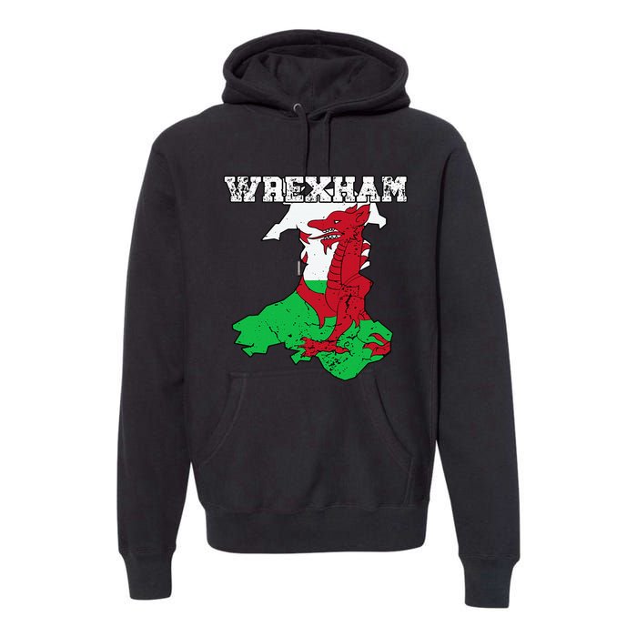 Wrexham Pride Of Wales Welsh Dragon Football Premium Hoodie