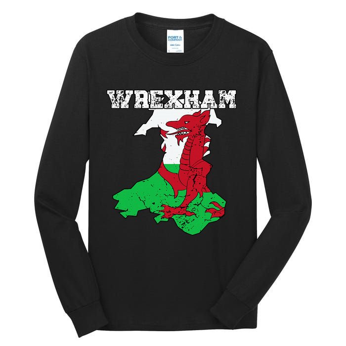 Wrexham Pride Of Wales Welsh Dragon Football Tall Long Sleeve T-Shirt