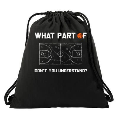 What Part Of Don't You Understand Funny Basketball Coach Drawstring Bag