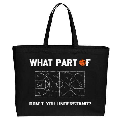 What Part Of Don't You Understand Funny Basketball Coach Cotton Canvas Jumbo Tote