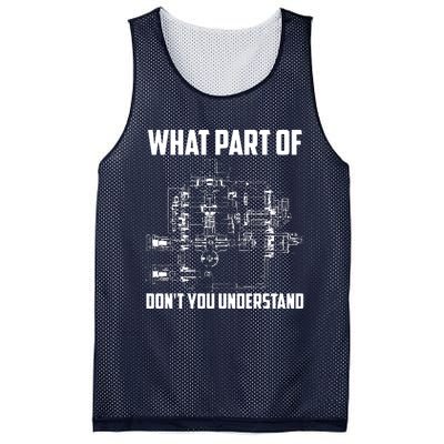 What Part Of Dont You Understand Mechanical Funny Nerd Gift Mesh Reversible Basketball Jersey Tank