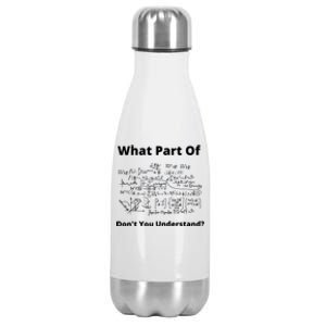 What Part Of Don't You Understand Funny Math Teacher Gift Stainless Steel Insulated Water Bottle