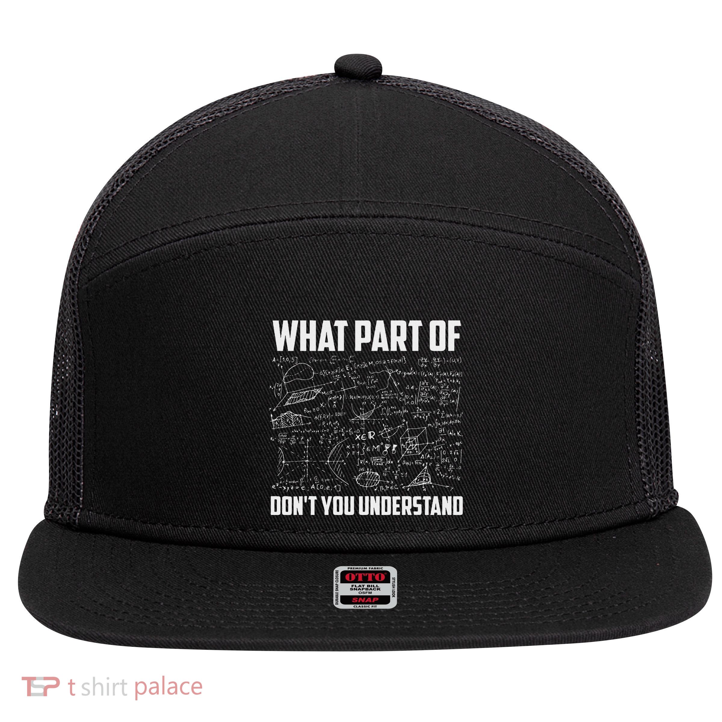 What Part Of DonT You Understand Funny Math Teacher Gift Short Sleeve  Black 7 Panel Mesh Trucker Snapback Hat