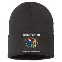 What Part Of Don't You Understand Funny Speed Cubing Math Sustainable Knit Beanie