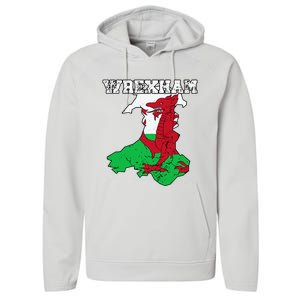 Wrexham Pride Of Wales Welsh Dragon Football Fan Performance Fleece Hoodie