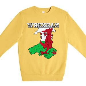 Wrexham Pride Of Wales Welsh Dragon Football Fan Premium Crewneck Sweatshirt