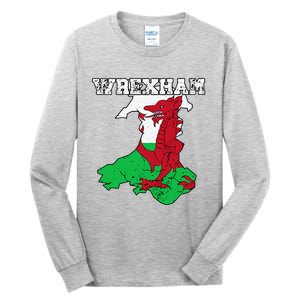 Wrexham Pride Of Wales Welsh Dragon Football Fan Tall Long Sleeve T-Shirt