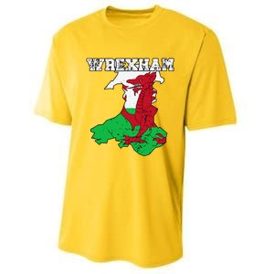 Wrexham Pride Of Wales Welsh Dragon Football Fan Performance Sprint T-Shirt