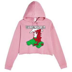 Wrexham Pride Of Wales Welsh Dragon Football Fan Crop Fleece Hoodie