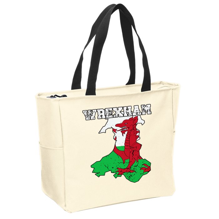 Wrexham Pride Of Wales Welsh Dragon Football Fan Zip Tote Bag