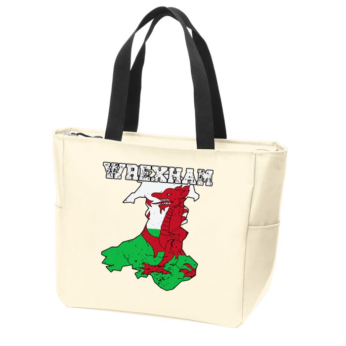 Wrexham Pride Of Wales Welsh Dragon Football Fan Zip Tote Bag