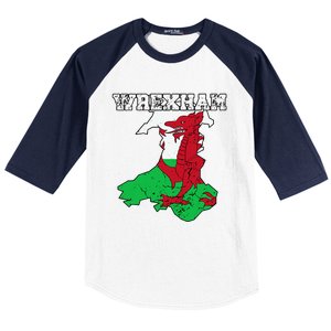 Wrexham Pride Of Wales Welsh Dragon Football Fan Baseball Sleeve Shirt