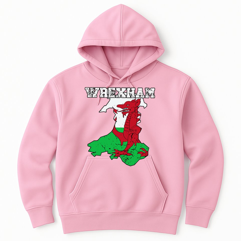 Wrexham Pride Of Wales Welsh Dragon Football Fan Hoodie