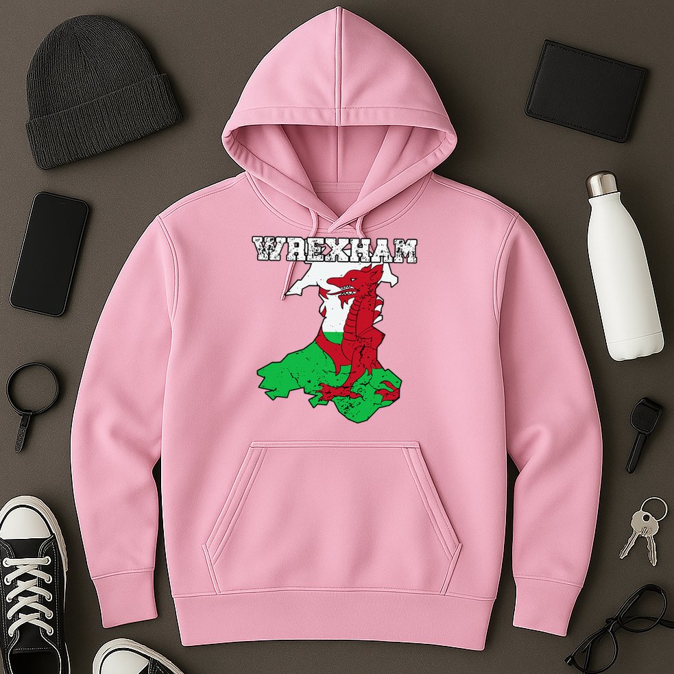 Wrexham Pride Of Wales Welsh Dragon Football Fan Hoodie