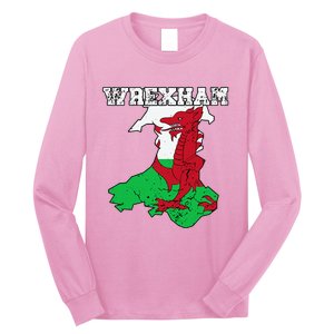 Wrexham Pride Of Wales Welsh Dragon Football Fan Long Sleeve Shirt