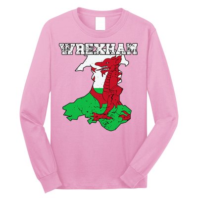 Wrexham Pride Of Wales Welsh Dragon Football Fan Long Sleeve Shirt